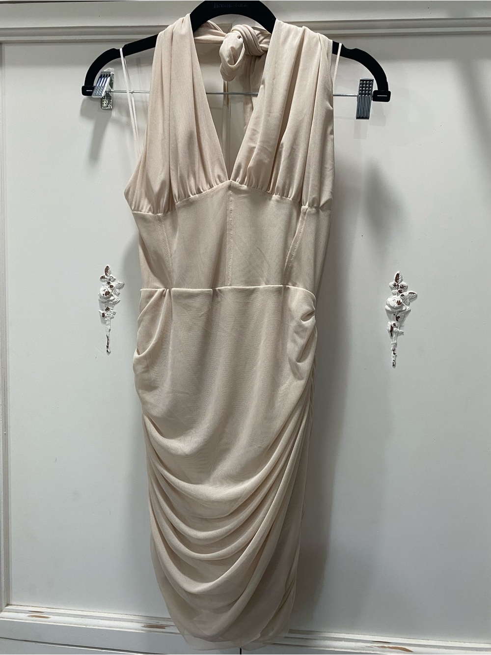 Zara Cream Halter Mini Dress